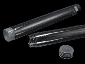 Transparentes Kunststoff-Aufbewahrungsröhrchen mit Schraubdeckel - Ø 20 mm