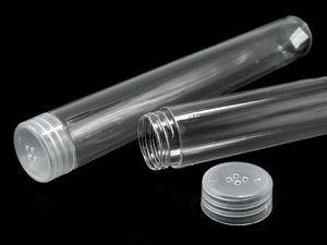 Transparentes Kunststoff-Aufbewahrungsröhrchen mit sicherem Schraubdeckel - Ø24 mm