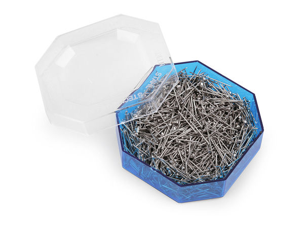 Premium 16mm Schneider-Stecknadeln aus Stahl - Ganzmetall-Nadeln für Patchwork & Dekoration (vernickelt)