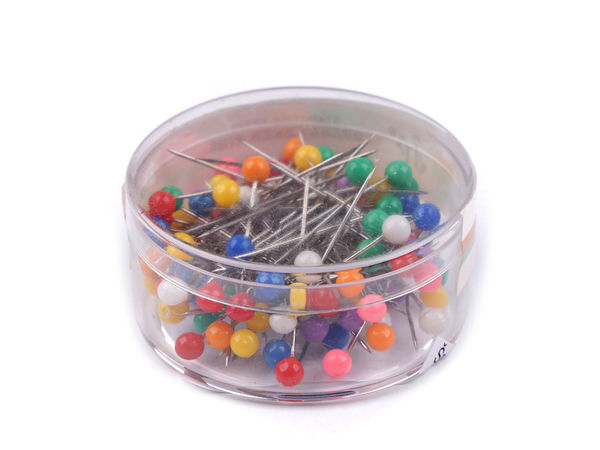 Premium-Stecknadeln aus Edelstahl mit farbigen Perlenköpfen - 32 mm Floristen- und Bastelnadeln (Bunte Farbmischung)
