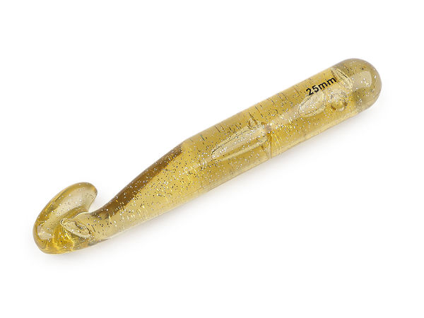 Premium Jumbo-Häkelnadel aus Kunststoff (Stärke 25) – Glitzernde Häkelnadel für dickes Garn