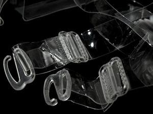 15 mm transparente BH-Träger aus Silikon mit Kunststoffverschlüssen