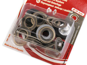 Premium-Metallösen-Set mit Scheiben, 8 mm Innendurchmesser - 10 Paare mit Handschlagwerkzeug