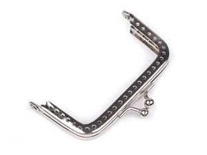Premium-Taschenbügel zum Einnähen (7,5 x 8 cm) – Nickel-Bügelverschluss für Geldbörsen und Clutches