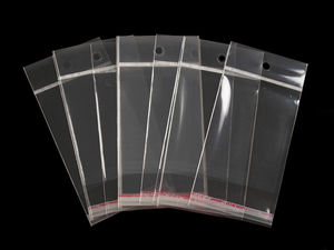 Premium transparente selbstklebende Beutel mit Aufhängeloch (7x9 cm)