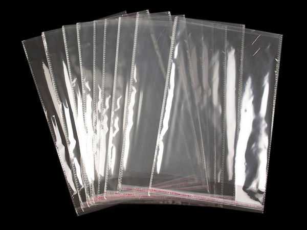 Wiederverschließbare, transparente Klarsichtbeutel selbstklebend (20 x 29 cm) - Premium-Glanzverpackung für Einzelhandel und Kurzwaren