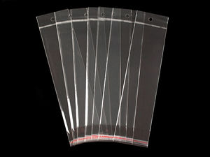 Transparente selbstklebende Beutel mit Aufhängeloch (7 x 22 cm) - Glänzende Kunststoff-Verpackungshüllen