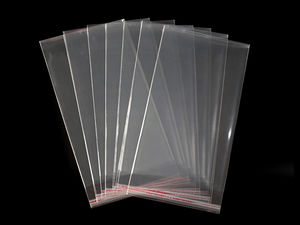 Premium transparente selbstklebende Kunststoff-Verpackungsbeutel (14 x 25 cm) | Wiederverschließbare Display-Umschläge