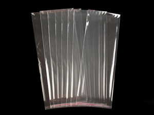 Klarsichtbeutel selbstklebend (13 x 33 cm) - Premium transparente Verpackungsbeutel mit Haftverschluss