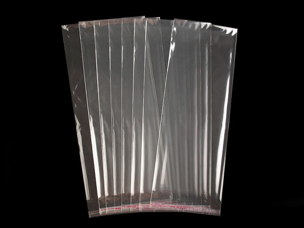 Klarsichtbeutel selbstklebend (13 x 33 cm) - Premium transparente Verpackungsbeutel mit Haftverschluss