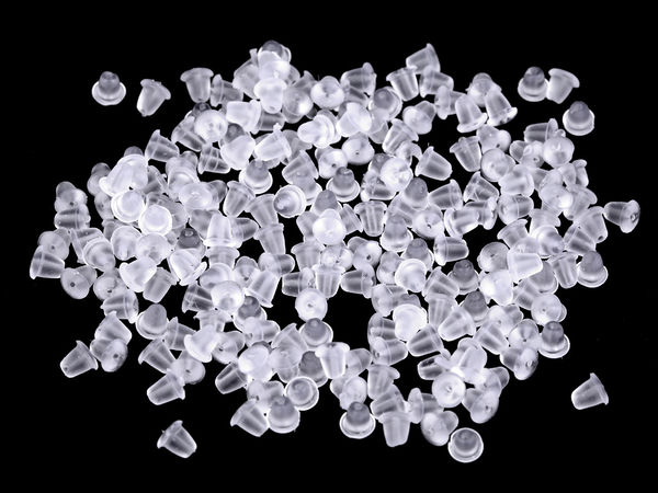Premium-Silikon-Ohrringstopper transparent (3x5 mm) - Weiche Sicherheitsverschlüsse für Ohrstecker und französische Ohrhaken