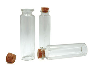 Glasfläschchen / Mini-Gläschen mit Korken 22x75 mm
