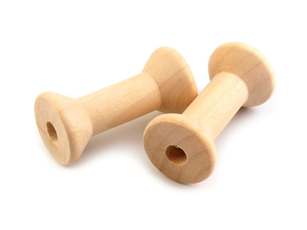 Naturbelassene Holzspulen 2x4 cm