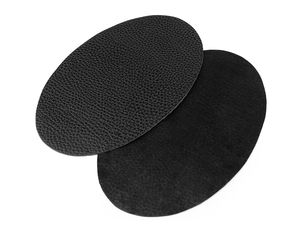 Premium Kunstleder-Bügelflicken, oval, 12x18 cm (2er-Pack)