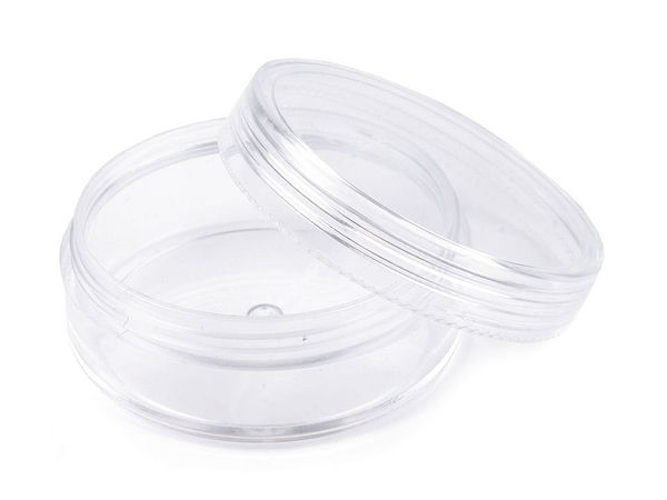 Transparente Kunststoff-Aufbewahrungsdose mit Schraubdeckel (5x2 cm) – Premium-Behälter für Perlen, Glitter und Bastelbedarf