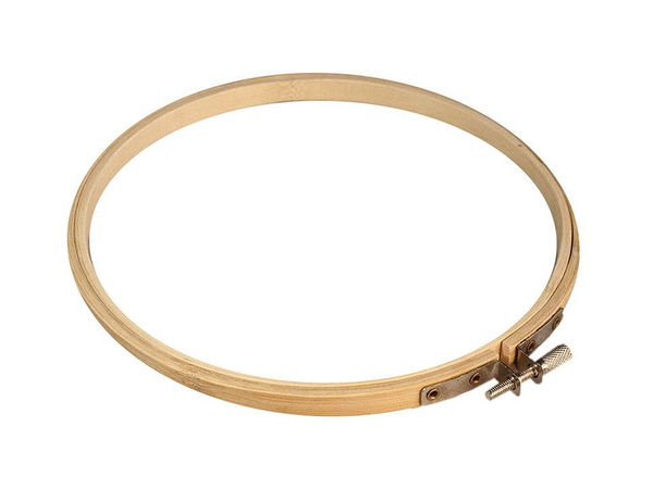 Premium Bambus-Stickrahmen – Runder Holz-Stickrahmen für Handarbeiten, Ø 15 cm