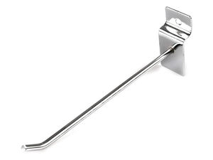 Robuster Metall-Displayhaken für Gitterwände & Lamellenwände – Vernickelt (14 cm)