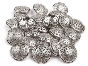 Premium-Ösenknöpfe aus galvanisiertem Metall (Größe 40) - Elegante Zierverschlüsse für Blusen, Kleider und Strickwaren