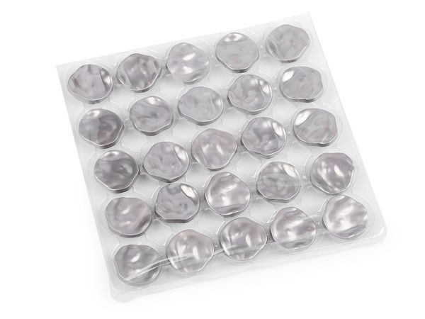 Metall-Ösenknopf mit unregelmäßiger Form, Größe 42