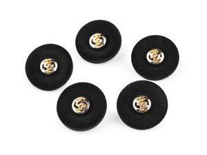 Premium samtbezogene Ösenknöpfe mit Metall-Zierelement - Größe 36 (23 mm)