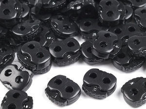 Kleine Kordelstopper 2-Loch 15x15 mm