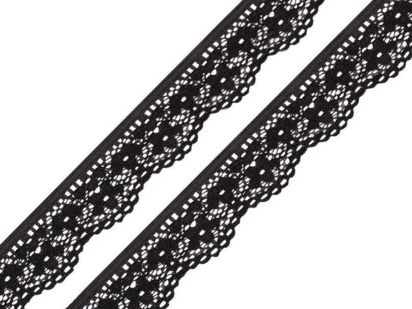 Premium 25mm elastische Spitzenborte - Elegante Blumenborte für Dessous und Accessoires