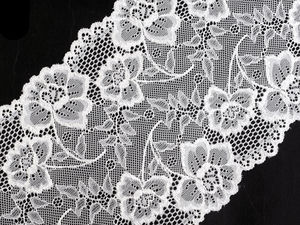 Premium 18,5 cm elastische Stretch-Spitze mit Blumenmuster für Bekleidung & Kurzwaren