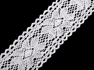 Premium breite Baumwoll-Klöppelspitze und Einsatz (55mm) – Elegantes Bortenband mit Vintage-Muster für Nähen, Bekleidung, Basteln und Heimdekoration