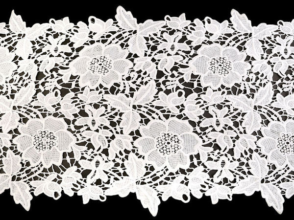 Bestickte Spitze / Tischläufer Breite 36 cm naturweiß