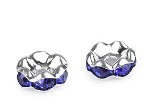 Premium Chaton-Rondelle-Zwischenperlen - 8 mm strassbesetzte Metallringe für Schmuckherstellung, Basteln und Modedesign