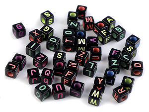 Kunststoff-Buchstabenperlen Würfel 8x8 mm