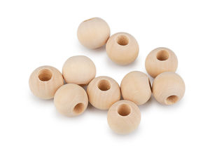Premium runde unbehandelte Naturholzperlen, 20 mm (Ø20) Holzperlen mit großem Loch für Basteln & Makramee