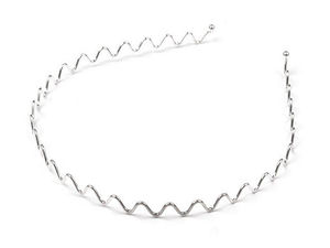 Premium-Haarreif-Rohling aus gewelltem Metall für DIY-Haarschmuck, Hellsilber - 1,5 mm