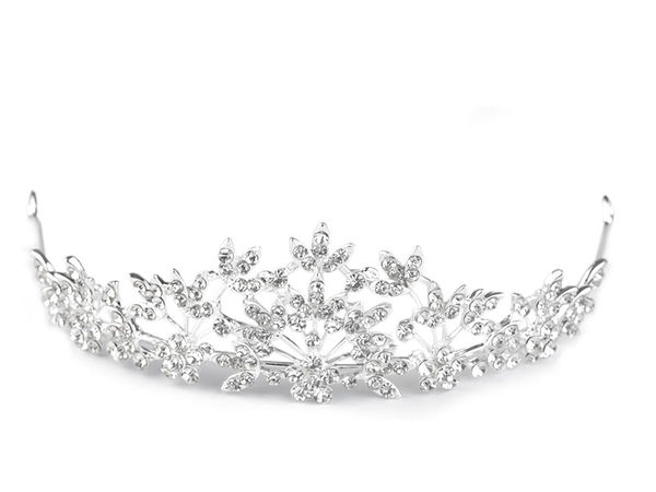 Braut-Tiara mit Strasssteinen und Ösen