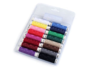 Unipoly Premium Universal-Polyester-Nähgarn-Set – 16-teiliges farblich sortiertes Set für Hand- und Maschinennähen