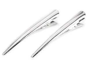 Premium Alligator-Haarclips mit Zähnen (75 mm) in Silber - Professionelles Schmuck- & Bastelzubehör