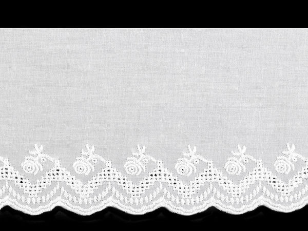 Broderie Anglaise Lochspitzenborte aus Baumwolle, Breite 11 cm