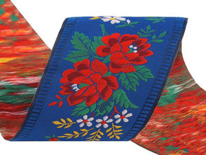 Premium Jacquardborte mit Trachtenmuster, 55 mm