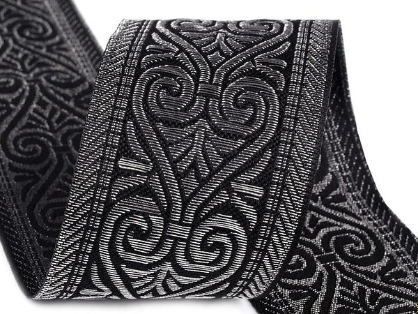Gewebte Jacquard-Borte, Breite 50 mm, mit Lurex