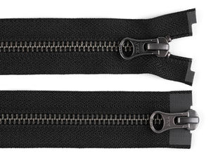 Metall-Reißverschluss YKK Nr. 5 teilbar, 2 Schieber / Zwei-Wege, 70 cm für Lederjacken