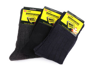 Herren Premium-Arbeitssocken aus Baumwolle - Strapazierfähiges gestreiftes Multipack-Set