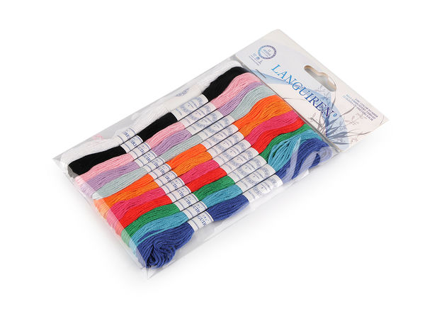 Premium Mouline-Sticktwist-Set - 12 farblich sortierte Stränge (je 8 m) für Kreuzstich, Sticken und Handarbeiten