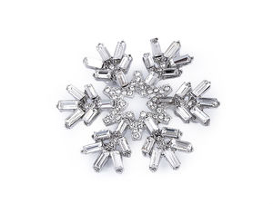 Kristall-Strass-Schneeflocken-Brosche - Elegante Winternadel für Schals, Mützen und Taschen