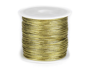 Premium flache Lurex-Zierkordel - 1,1 mm Metallic-Kordel für festliche Verpackungen & Bastelarbeiten (30m-Spule)