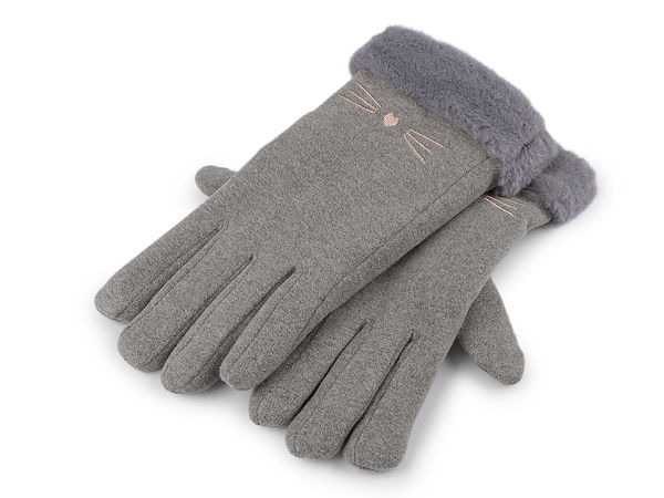 Gefütterte Damen-Handschuhe mit Touchscreen-Funktion
