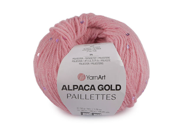 Premium Alpaca Gold Strick- und Häkelgarn mit Pailletten (50g) - Weiche, warme Wollmischung mit elegantem Schimmer