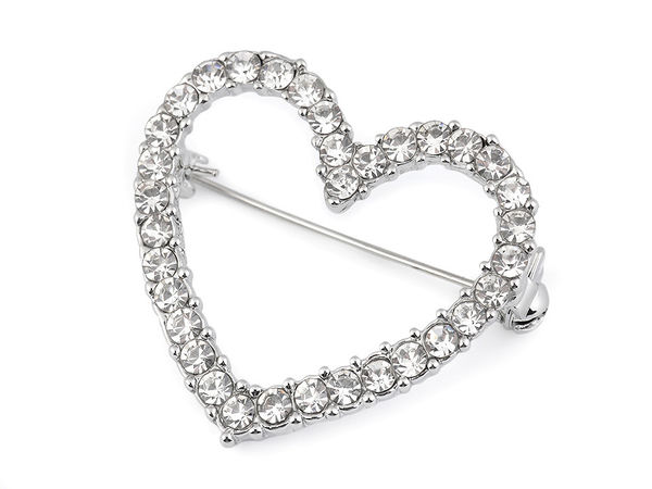 Elegante Strass-Kristall-Herzbrosche für Hochzeiten und Bastelarbeiten