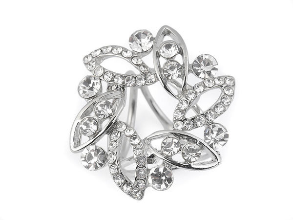 Eleganter Strass-Tuchclip Brosche - Premium 3-Loch Kristall-Schalring