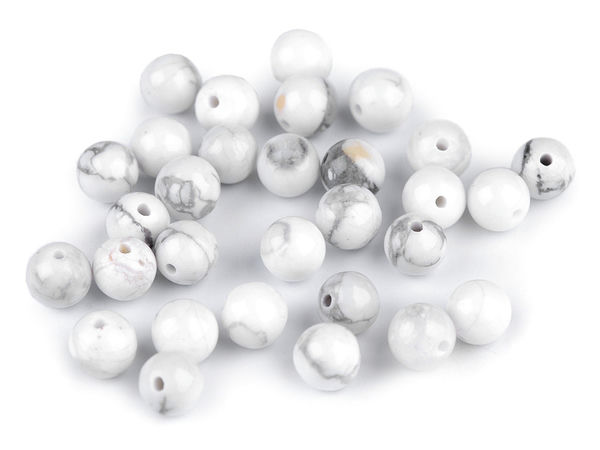 Premium Howlith Edelsteinperlen (6 mm) - Runde Natursteinperlen für die Schmuckherstellung