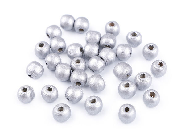 Premium Holzperlen mit Metallic-Lackierung, 10mm - Runde Bastelperlen für Schmuckherstellung, Makramee und Accessoires